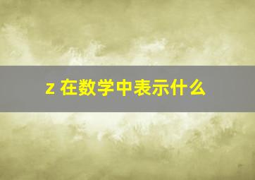 z 在数学中表示什么